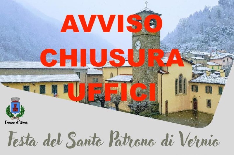 Chiusura Uffici Comunali il giorno 6 novembre 2024 per festività del Santo Patrono.